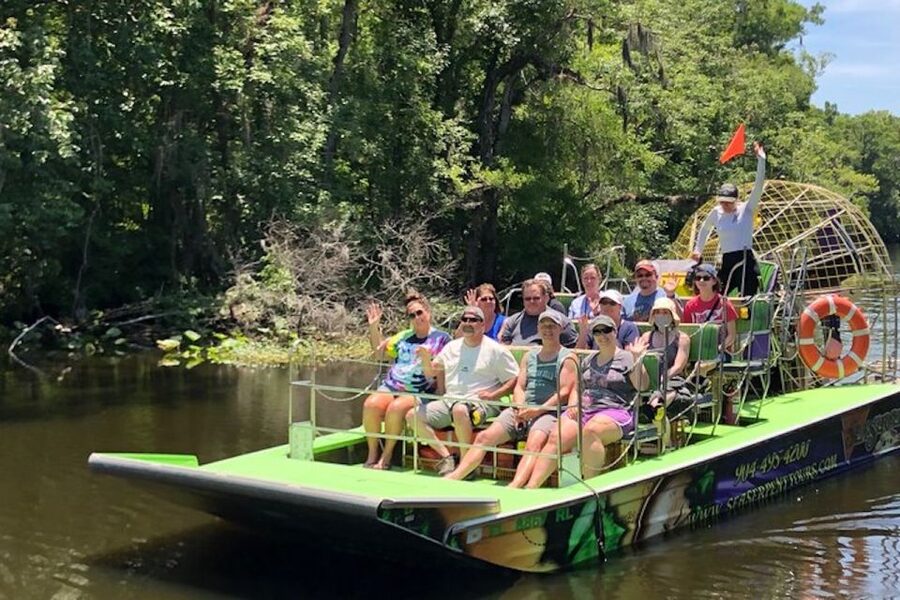 St. Augustine: St. Johns River Airboat Safari with a Guide - Leaving Trout Creek Marina for the wetlands