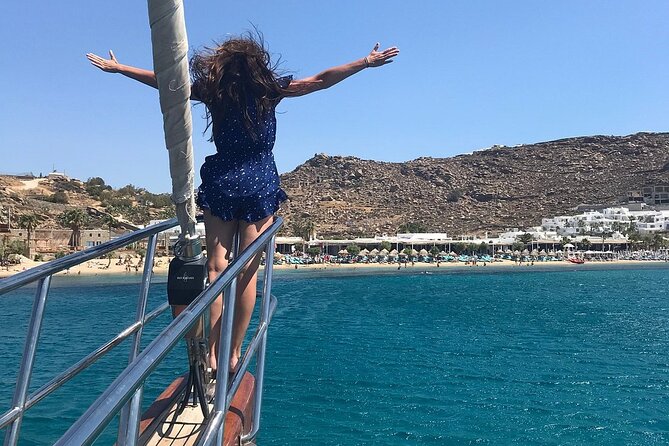 Sunset Sail Cruise to Rhenia, Mykonos Beach Safari, Dinner&Drinks - Sailing past Mykonos’s famous south-coast beaches