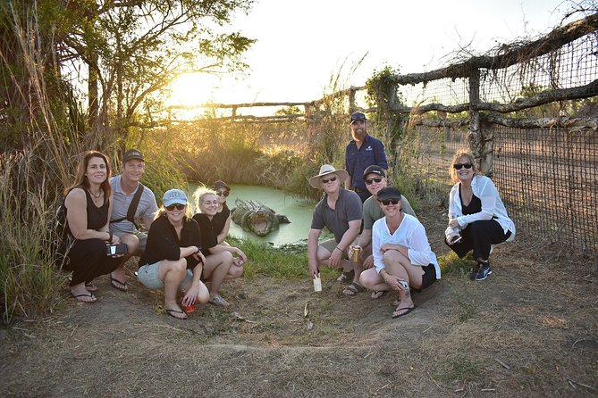 Top End Safari Camp Overnight Tour - Crocodiles from behind a secure cage